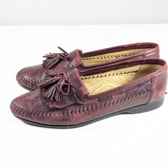 SANTONI Italian leather tassel loafers mens size 8 - 8.5, driving slip-on shoes - Picture 2 of 13